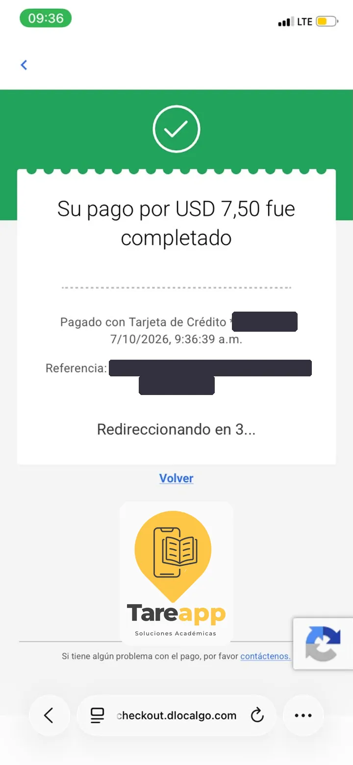 Comprobante de pago de un estudiante de Ecuador, 7 de octubre de 2026